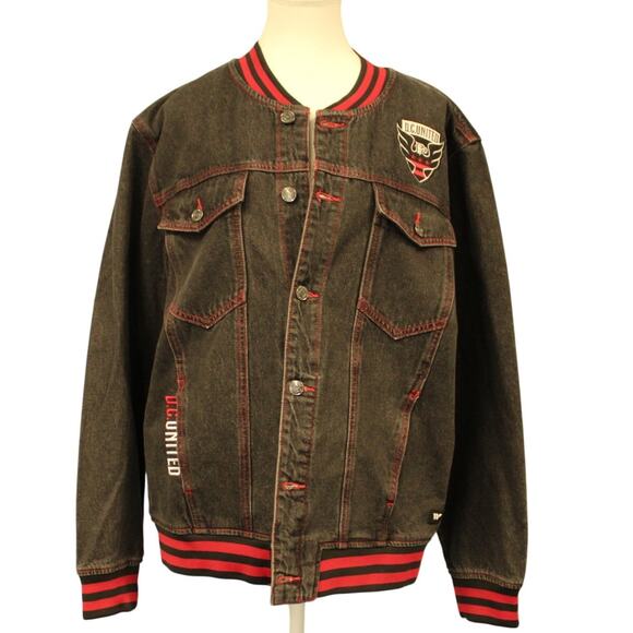 DC United Other - Men's D.C. United The Wild Collective Black Denim Full-Button Bomber Jacket SZ L